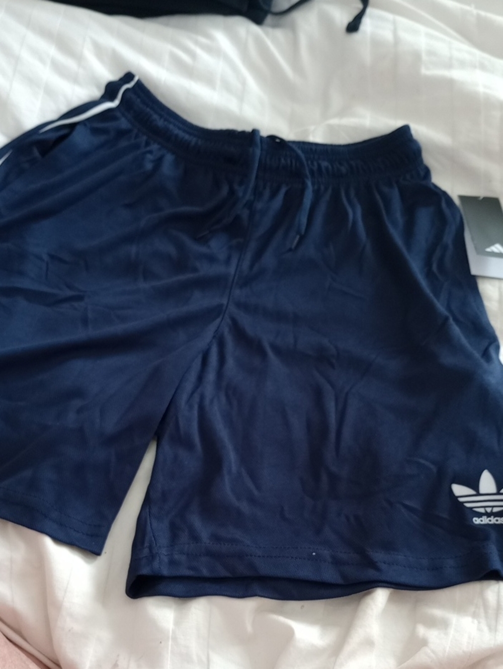 🔥2/$25 NWT ADIDAS Navy Athletic Training Shorts with Trefoil Logo